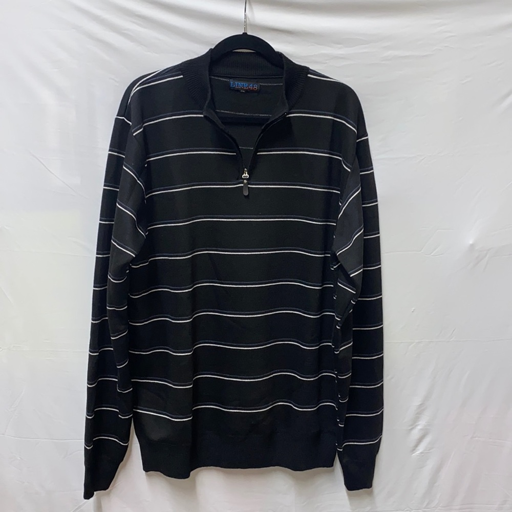 XXL Black and White Stripped Line 48 Sweatshirt